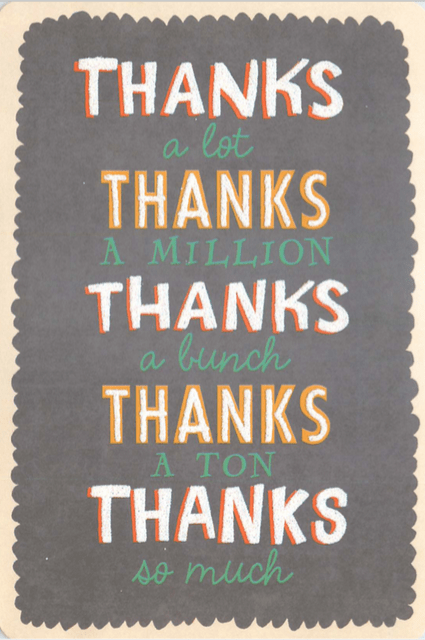 thanks a lot, thank a million